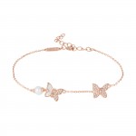 Pulsera Love in Rose Dos Mariposas y Perla