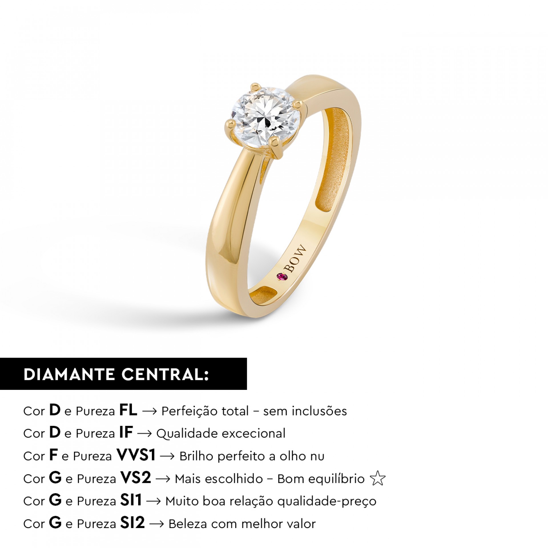 Anel Meryl Ouro 18K Diamante