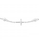 Pulsera Cross & Pearls Silver
