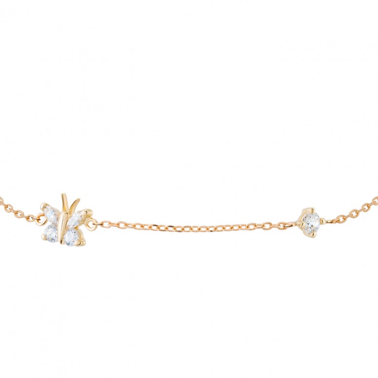 Pulseira Ouro 14K Girls Butterfly