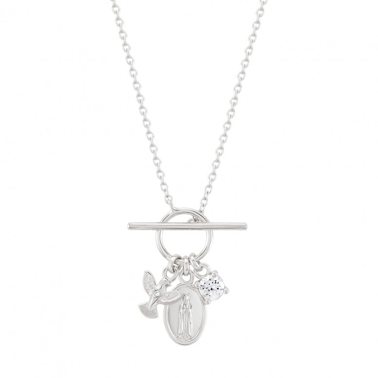 Our Lady Of F�tima Medal & Holy Spirit Hope Necklace