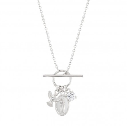 Our Lady Of F�tima Medal & Holy Spirit Hope Necklace