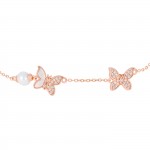 Pulsera Love in Rose Dos Mariposas y Perla