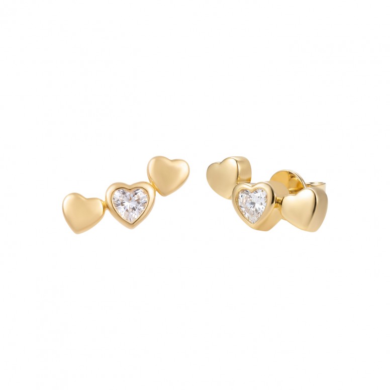 Classy Hearts CZ Earrings