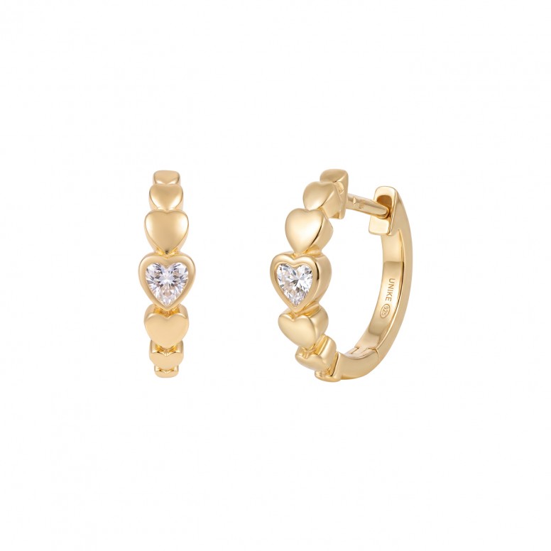 Argolas Classy Cora��es CZ