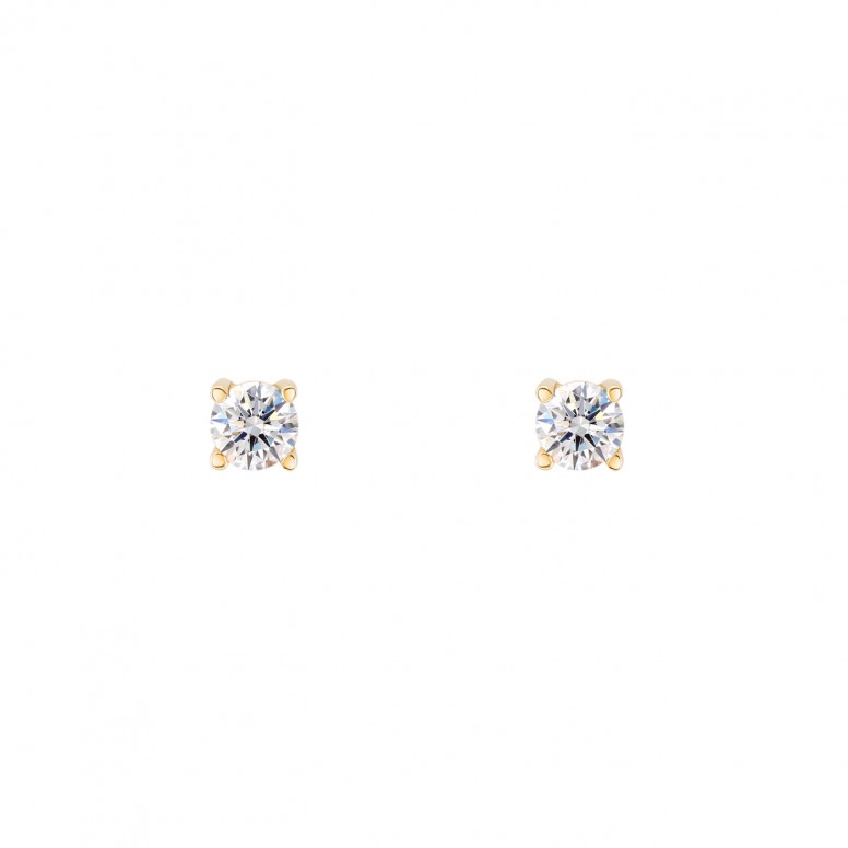 Brincos Ouro 14K Solitaire