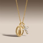Our Lady Of F�tima Medal & Cross Hope Necklace