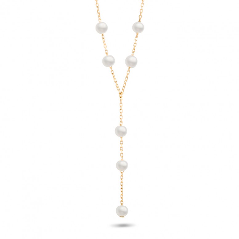 Colar Y Hope Ouro 18K  P�rolas