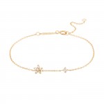 14K Gold Girls Flowers Bracelet