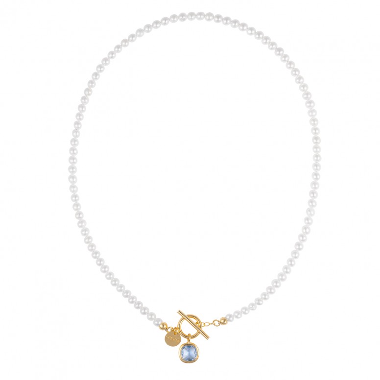 Colar My Pearls Blue Stone