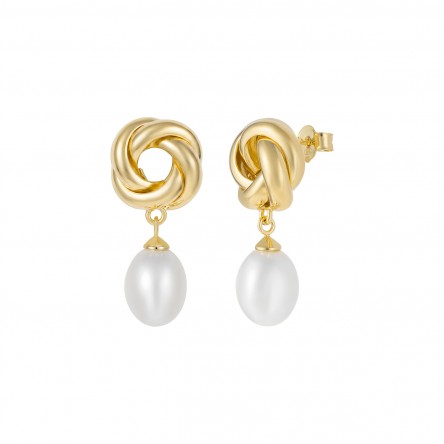 Pendientes Golden Knot Pearl