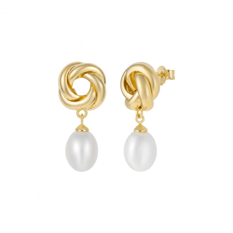 Pendientes Golden Knot Pearl