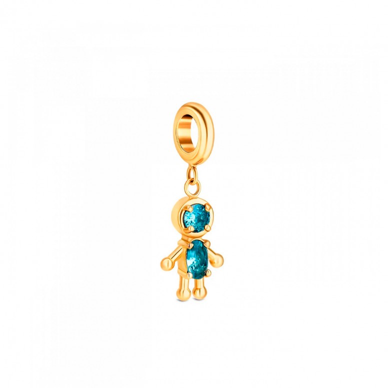 Blue Boy Crystal Golden Charm