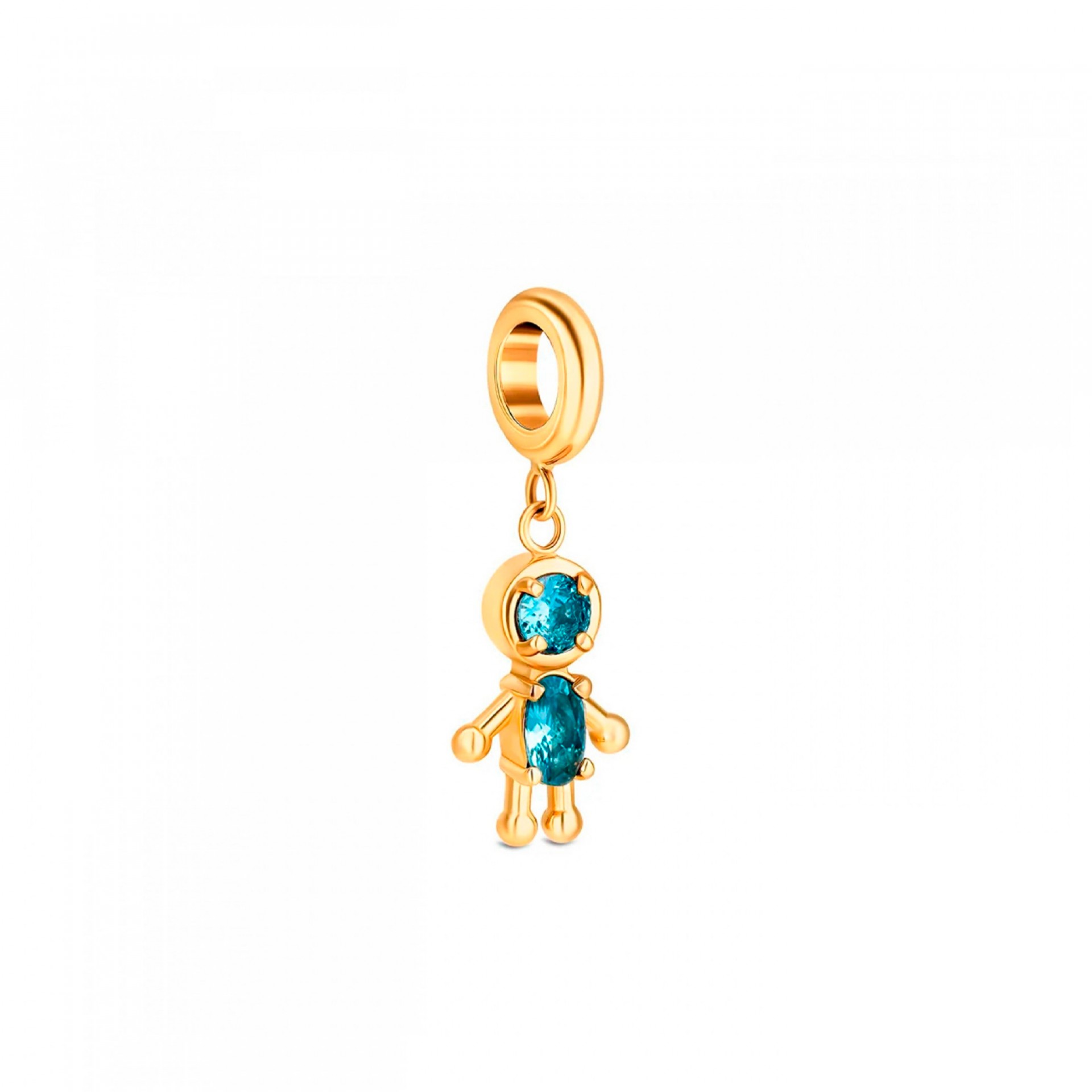 Blue Boy Crystal Golden Charm