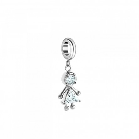 Charm Energy Girl Crystal Silver