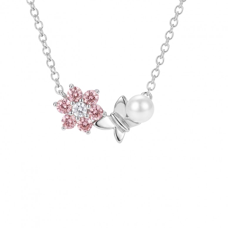 Colar Girls Flor & Borboleta