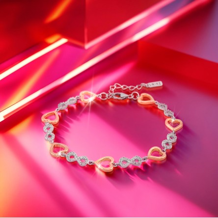 Love In Rose Hearts Bracelet