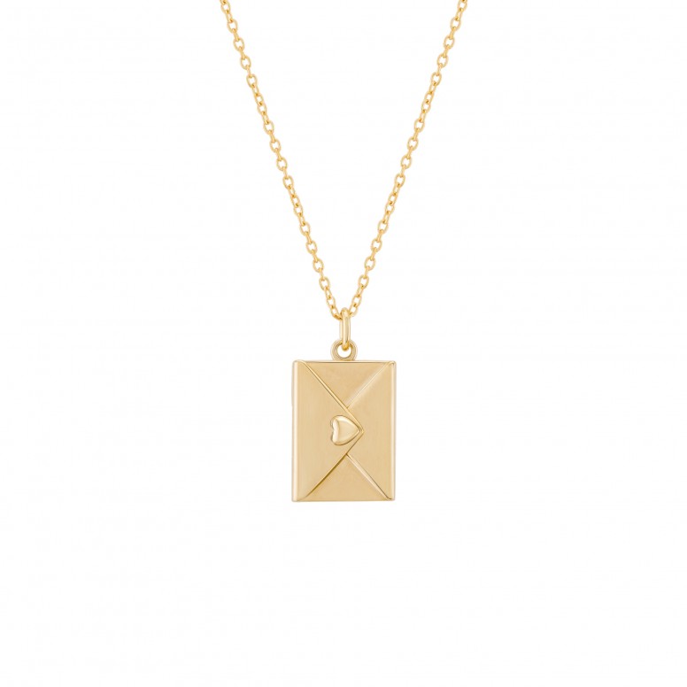 Colar Locket Secrets Carta Dourado