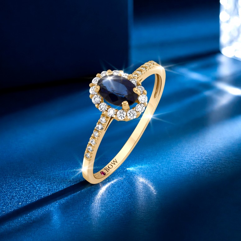 Ring Diana 18K Gold Sapphire and Diamonds