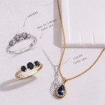 Colar Theresa Ouro 18K Safira e Diamantes