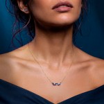 Colar Olive Ouro 18K Safiras e Diamantes