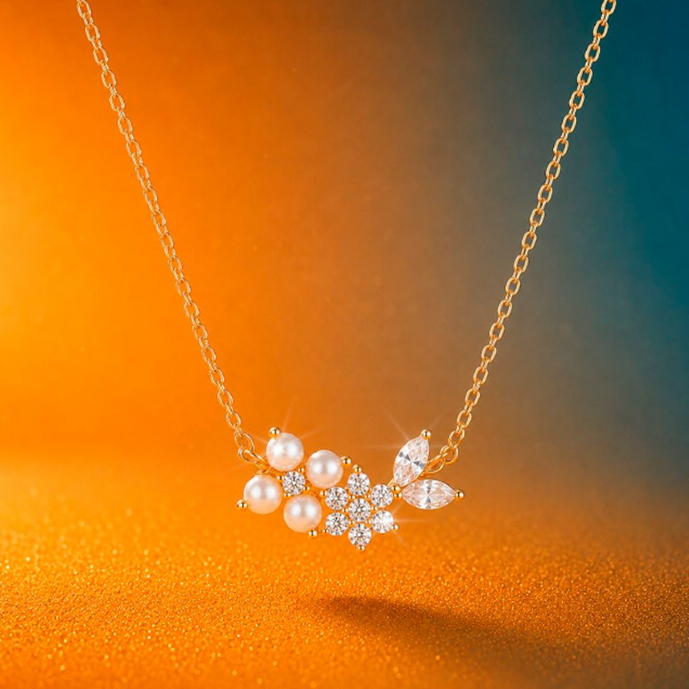 Collar Classy Flores y Perlas