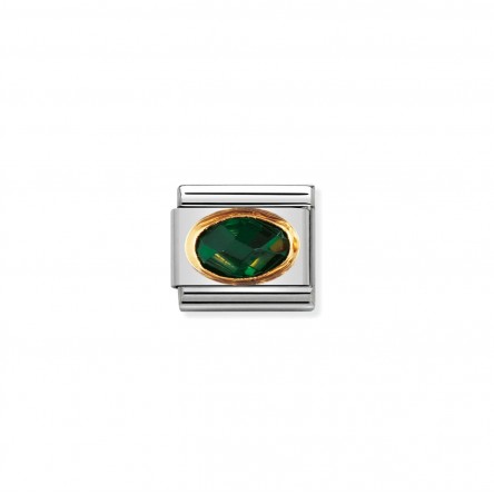 Charm Link NOMINATION, Ouro 18K, Zircónia verde esmeralda Charm Link NOMINATION, Ouro 18K, Zircónia verde esmeralda
