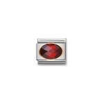 Charm Link NOMINATION, Ouro 18K, Pedra Zirc�nia vermelha