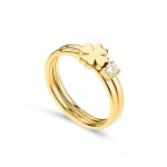 Crystal Lucky Flower Ring