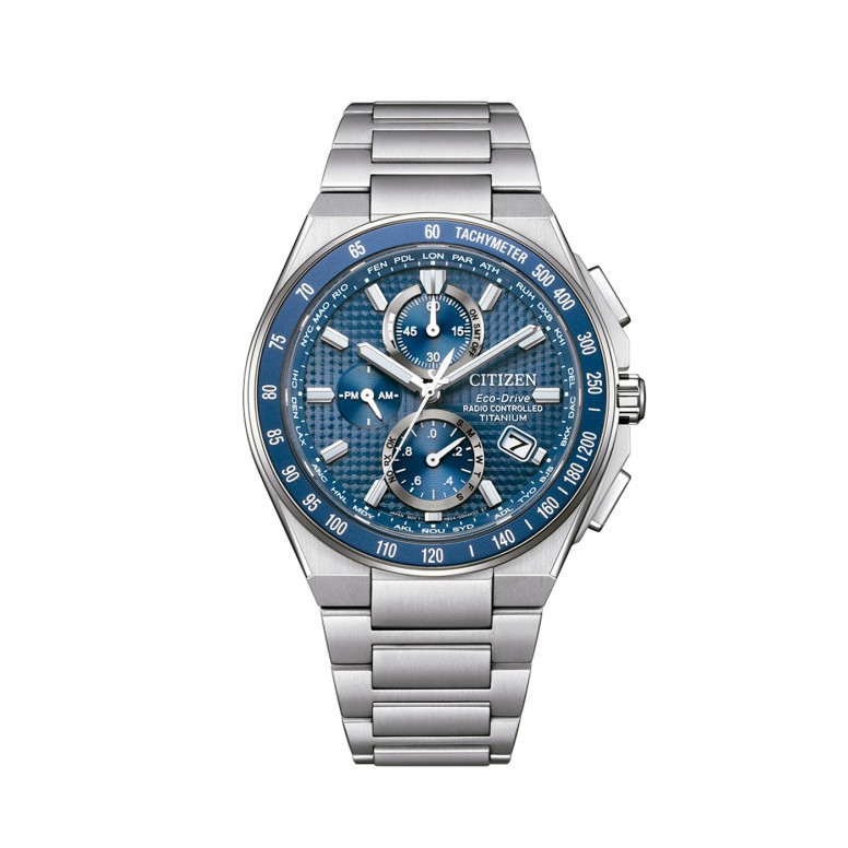 Radio-Controlled Super Titanium Blue Watch