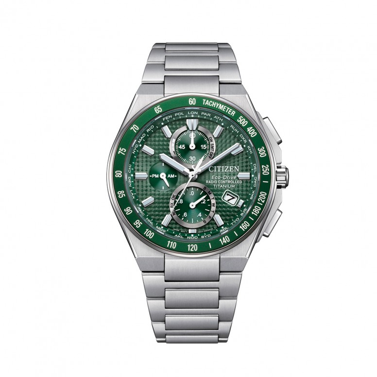 Radio-Controlled Super Titanium Green Watch