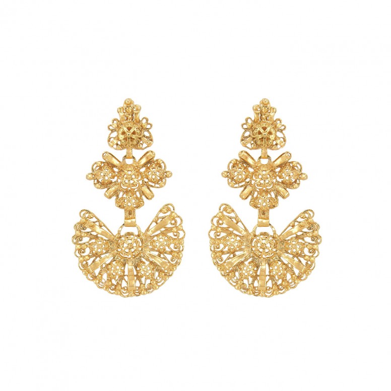 Pendientes Gallegos Plata Dorada