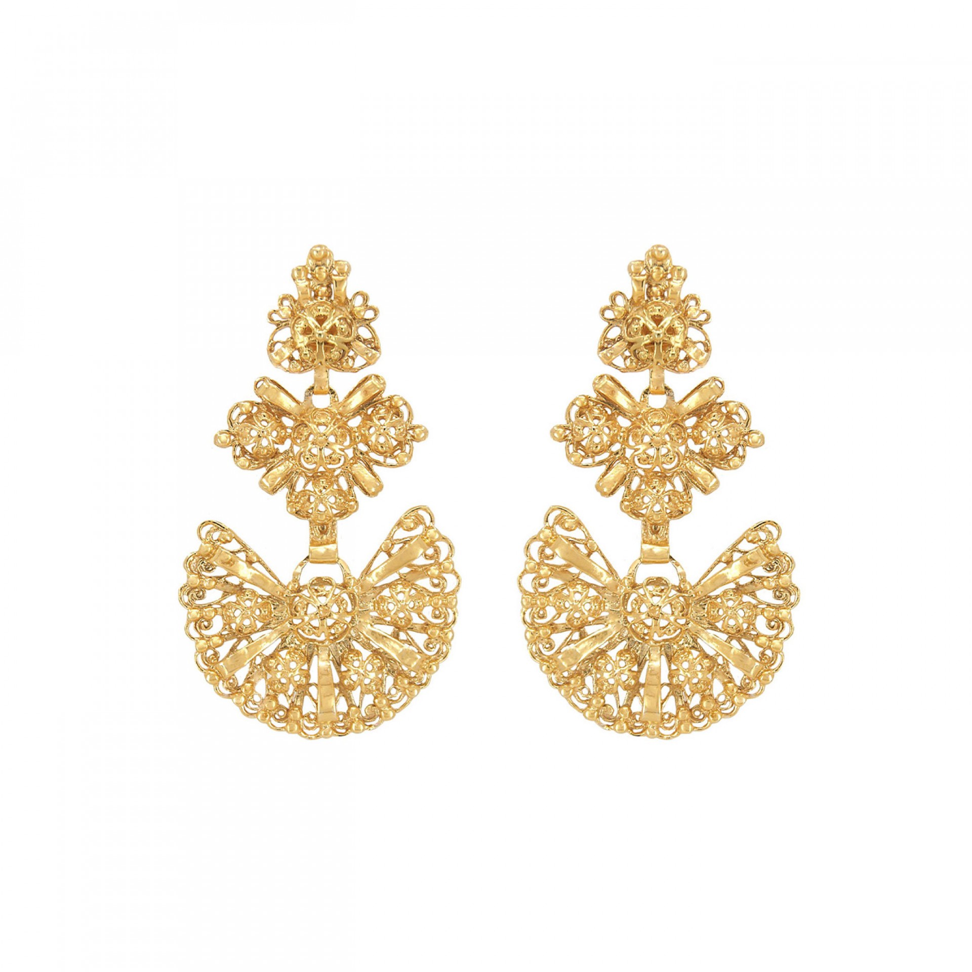 Pendientes Gallegos Plata Dorada