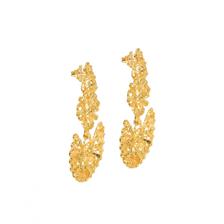 Pendientes Gallegos Plata Dorada