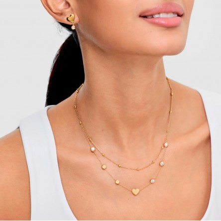Red White Spark Necklace Set