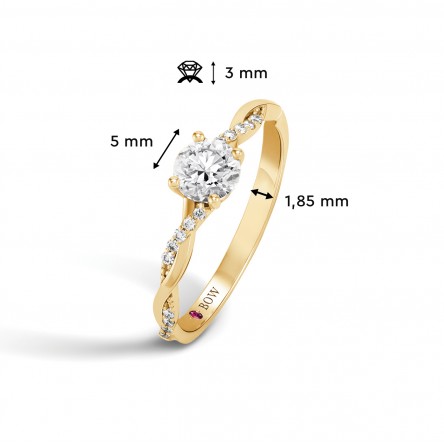 Ring Grace 18K Gold Diamonds and Topaz