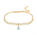 Pulseira Fun Blue Stone & Pearls