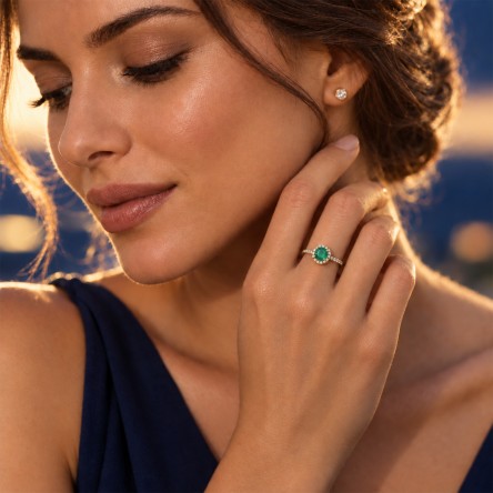 Anillo Giselle Oro 18K Zafiro y Diamantes
