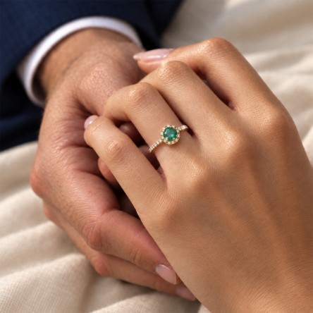 Anillo Giselle Oro 18K Rubi y Diamantes