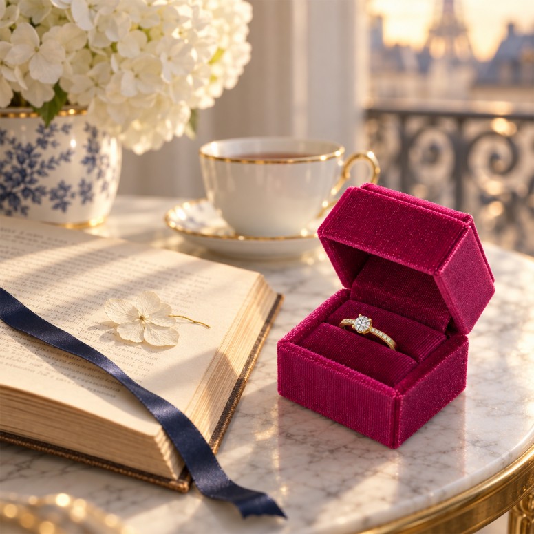 Anillo Jane Oro 18K Diamantes y Topacio