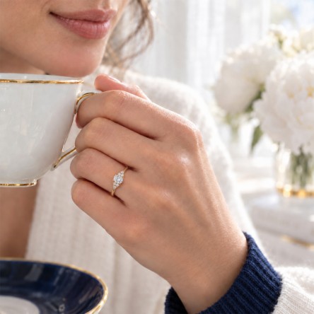 Anillo Mary Oro 18K Topacio y Diamantes
