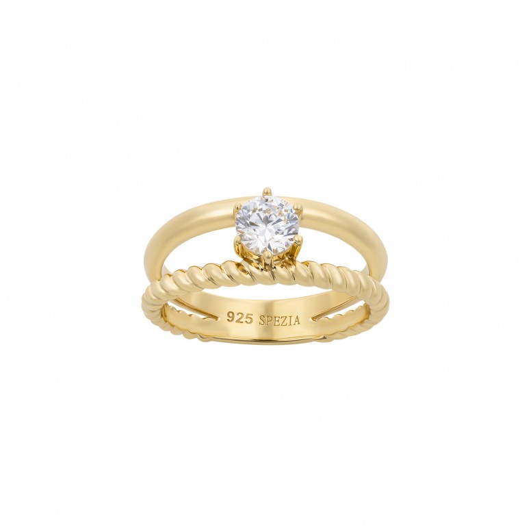 Anel Twisted Solitaire