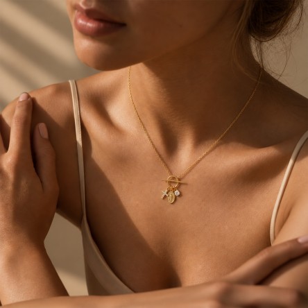 Our Lady Of F�tima Medal & Cross Hope Necklace