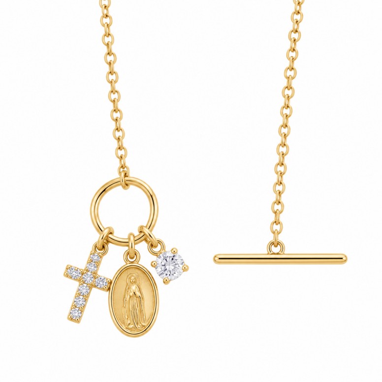 Collar Hope Medalla Nuestra Sra De F�tima & Cruz