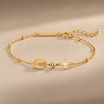 Our Lady Of F�tima Medal & Cross Hope Bracelet