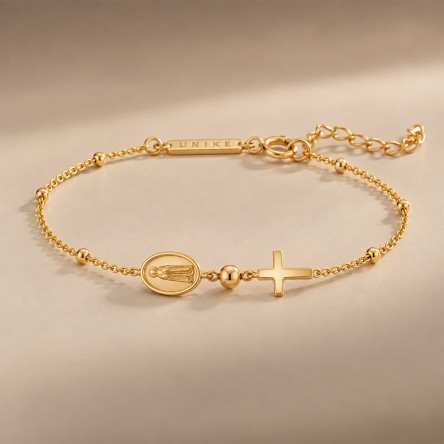 Our Lady Of F�tima Medal & Cross Hope Bracelet