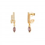 Brincos Fun Brown Stone