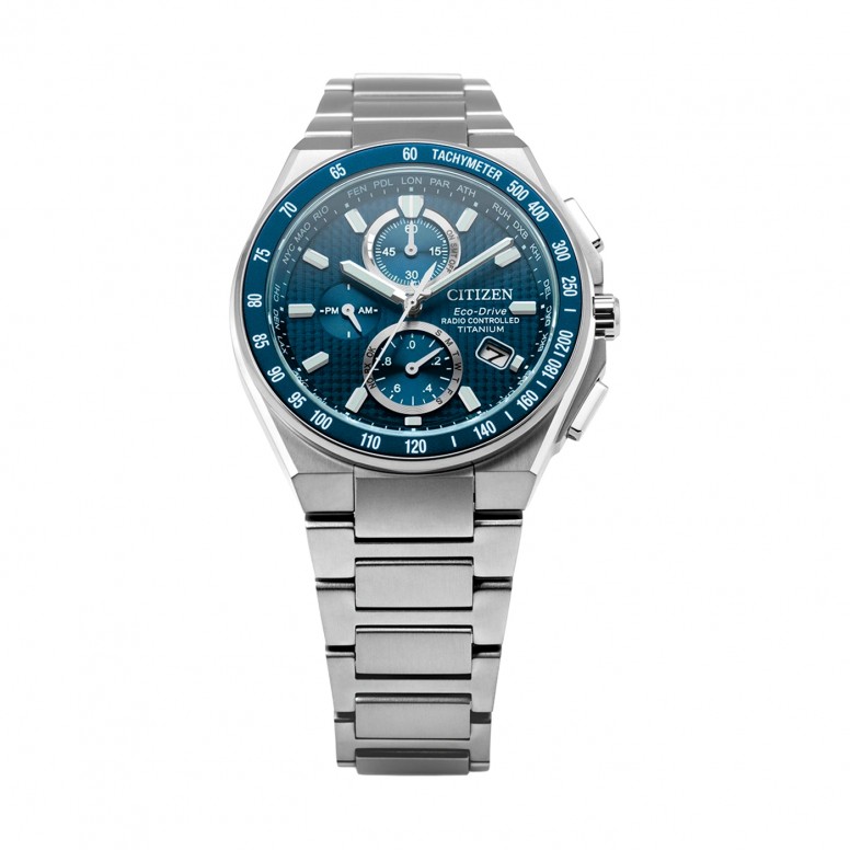 Radio-Controlled Super Titanium Blue Watch