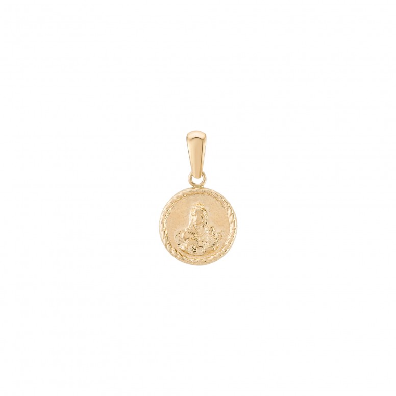 Pendente Ouro 14K Timeless Medalha Religiosa
