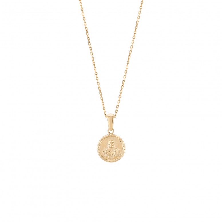 Pendente Ouro 14K Timeless Medalha Religiosa